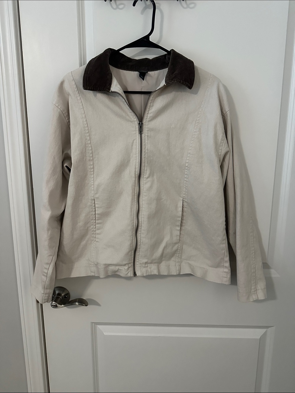 wild fable Cream Utility Jacket with Brown Corduroy Collar